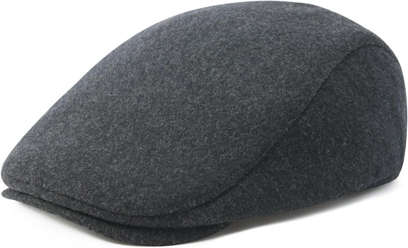 FEINION Men Wool Blend Flat Cap Tweed Newsboy Ivy Hat - Image 2